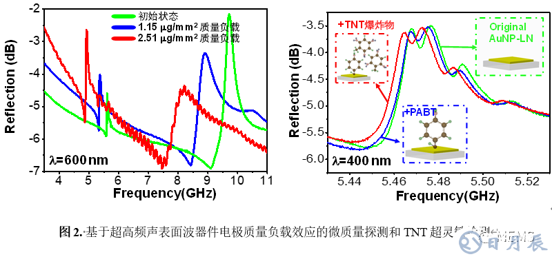 基于電極質量負載超靈敏的聲表面波敏感機制測試實驗